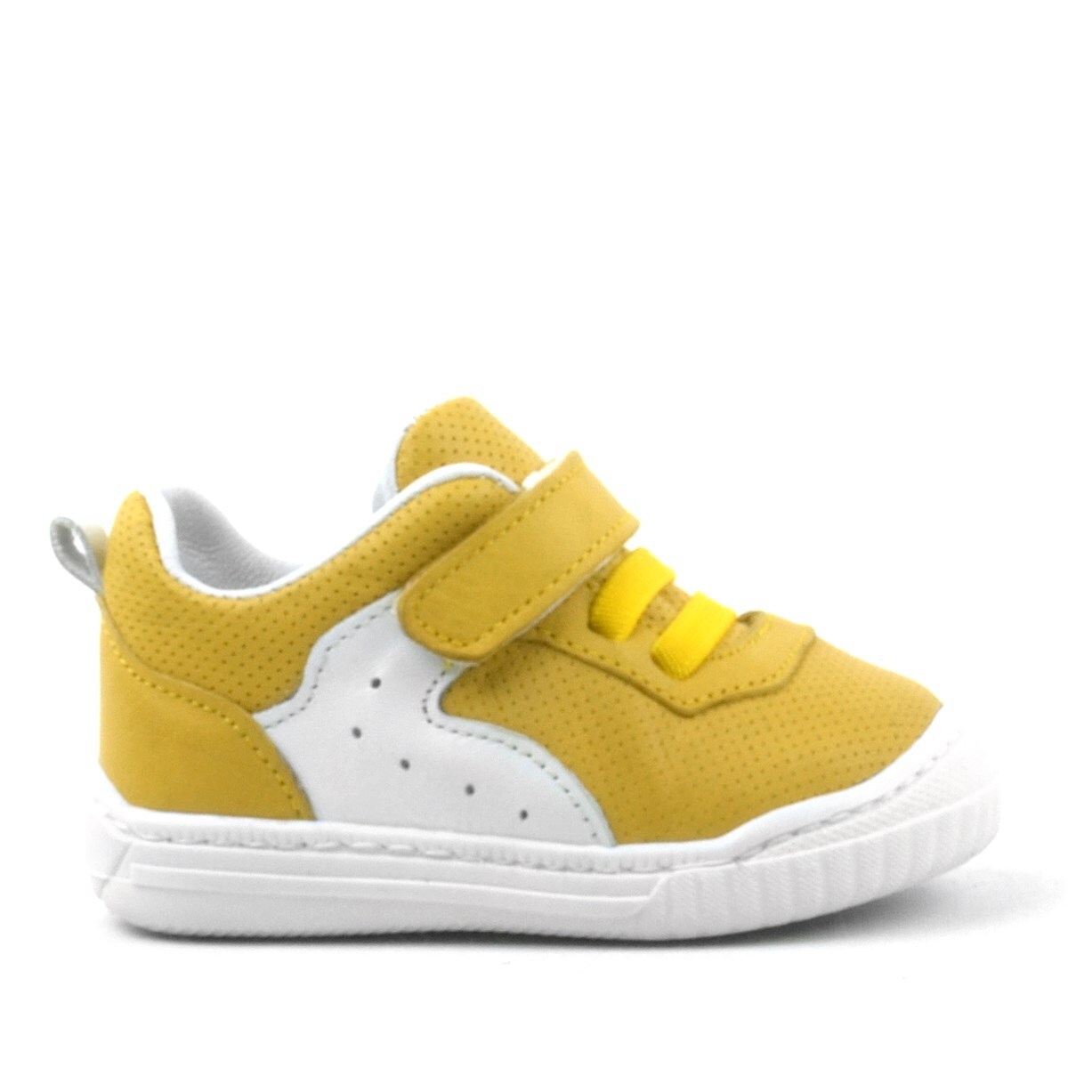 Rakerplus Pup Hakiki Deri Sarı Cırtlı Lastikli Bebek Sneaker - 2