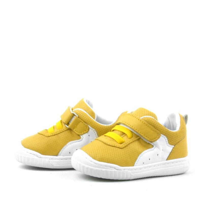 Rakerplus Pup Hakiki Deri Sarı Cırtlı Lastikli Bebek Sneaker - 4