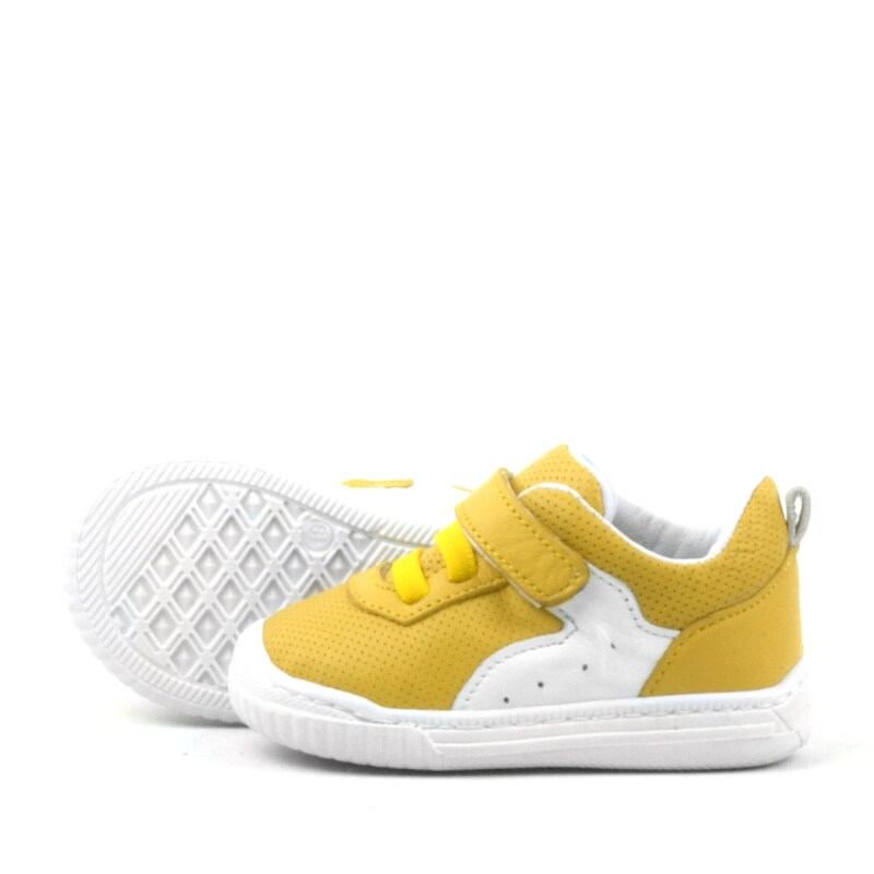 Rakerplus Pup Hakiki Deri Sarı Cırtlı Lastikli Bebek Sneaker - 5