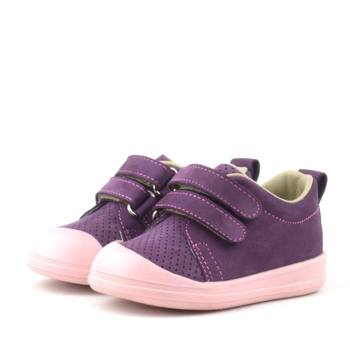 Rakerplus Sonic Hakiki Deri Mor Cırtlı Anatomik Bebek Spor Ayakkabı Sneaker - 4