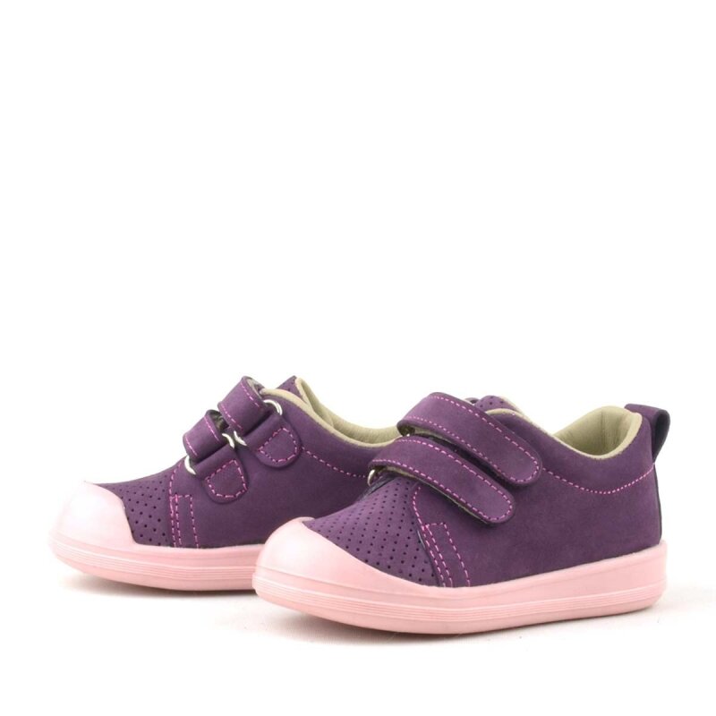 Rakerplus Sonic Hakiki Deri Mor Cırtlı Anatomik Bebek Spor Ayakkabı Sneaker - 5