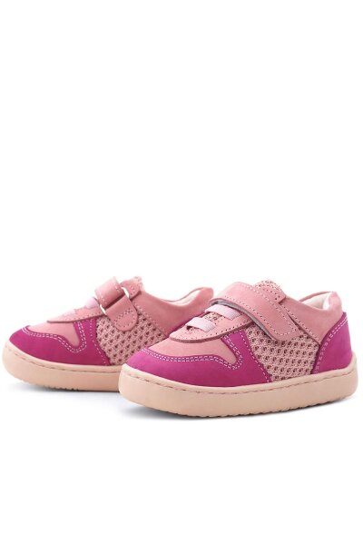 Rakerplus Bob Hakiki Deri Pembe Barefoot Cırtlı Lastikli Bebek Sneaker Ayakkabı - 6