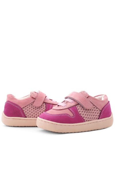 Rakerplus Bob Hakiki Deri Pembe Barefoot Cırtlı Lastikli Bebek Sneaker Ayakkabı - 8