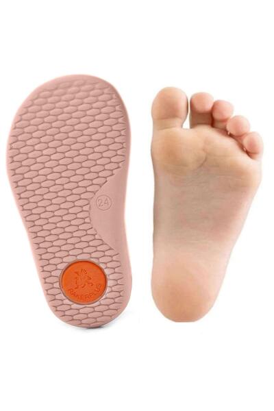 Rakerplus Bob Hakiki Deri Pembe Simli Barefoot Cırtlı Lastikli Bebek Sneaker Ayakkabı - 10