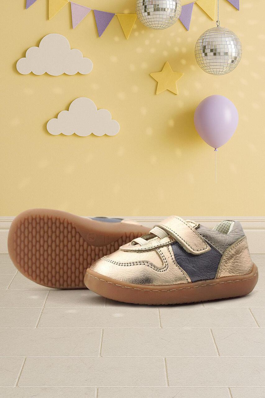 Rakerplus Bob Hakiki Deri Bakır Barefoot Cırtlı Lastikli Bebek Sneaker Ayakkabı - 1