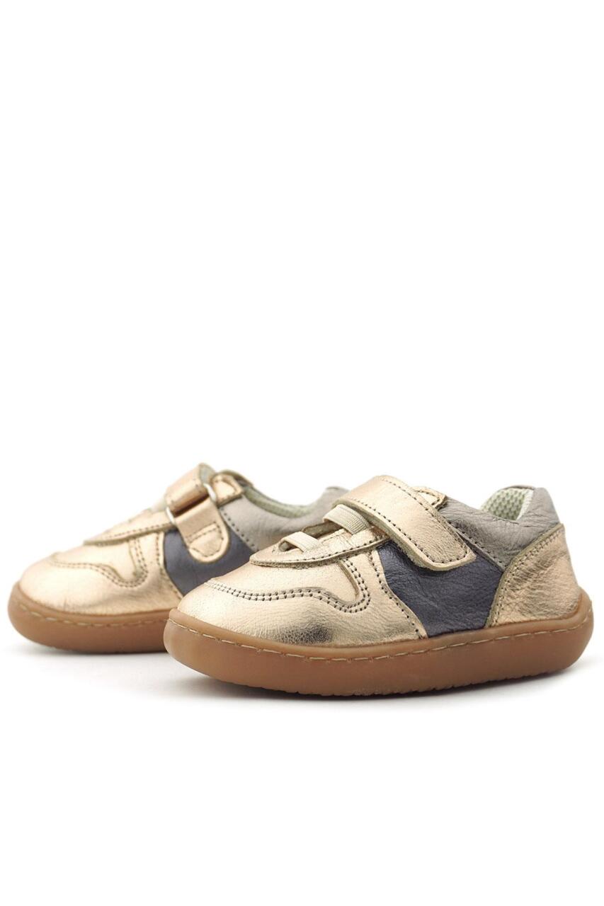 Rakerplus Bob Hakiki Deri Bakır Barefoot Cırtlı Lastikli Bebek Sneaker Ayakkabı - 6
