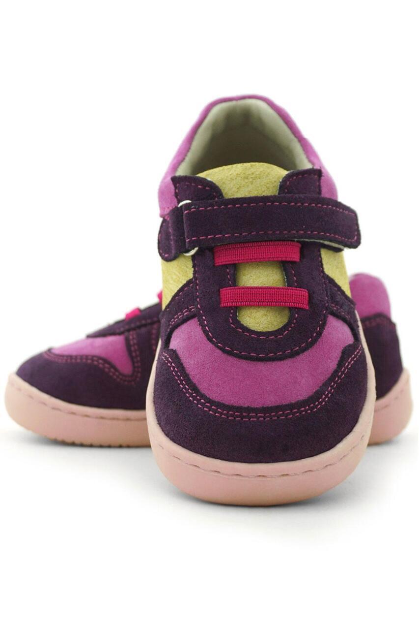 Rakerplus Bob Hakiki Deri Mor Pembe Barefoot Cırtlı Lastikli Bebek Sneaker Ayakkabı - 9
