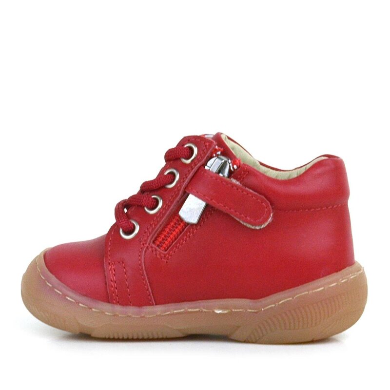 Anatomik Yumuşak Hakiki Deri Fermuarlı Kırmızı Bebek Bot Ayakkabı - 3