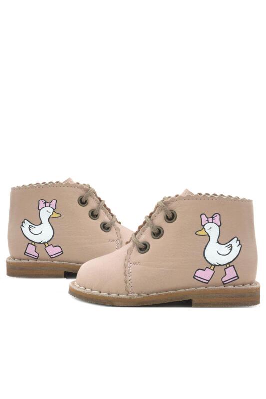 Rakerplus Tbons Özel Tasarım Handmade Hakiki Deri Pudra Kız Bebek Bot - 8