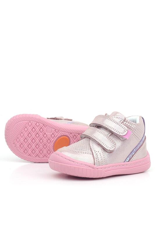 Rakerplus Raya Hakiki Deri Pembe Mor Simli Cırtlı Kız Bebek Bot - 3