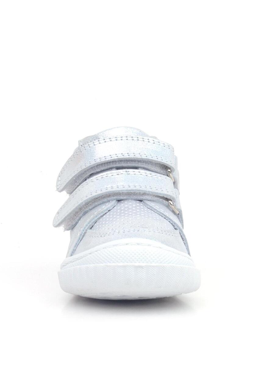 Rakerplus Raya Hakiki Deri Gümüş Simli Cırtlı Kız Bebek Bot - 3