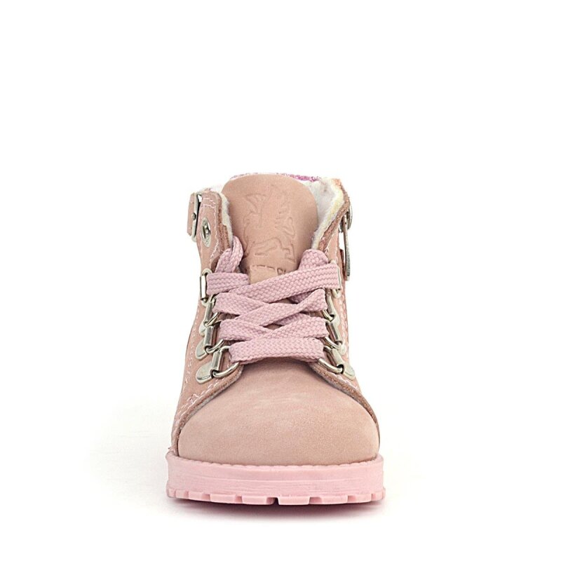 Rakerplus Griffon Hakiki Deri Pembe Simli Fermuarlı Kız Bebek Bot - 3