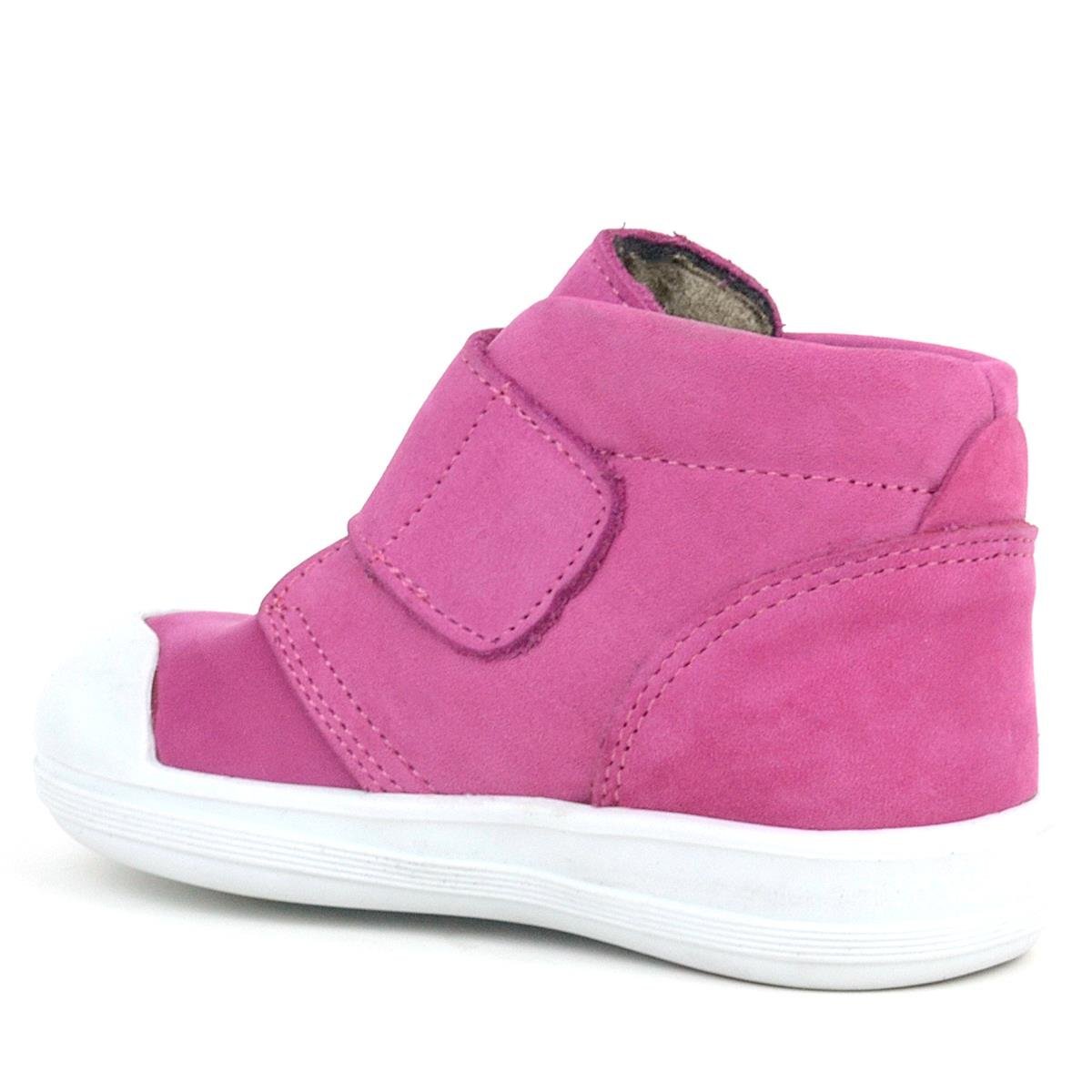 Rakerplus Yoohoo Hakiki Deri Pembe Beyaz Cırtlı Kız Bebek Bot - 4