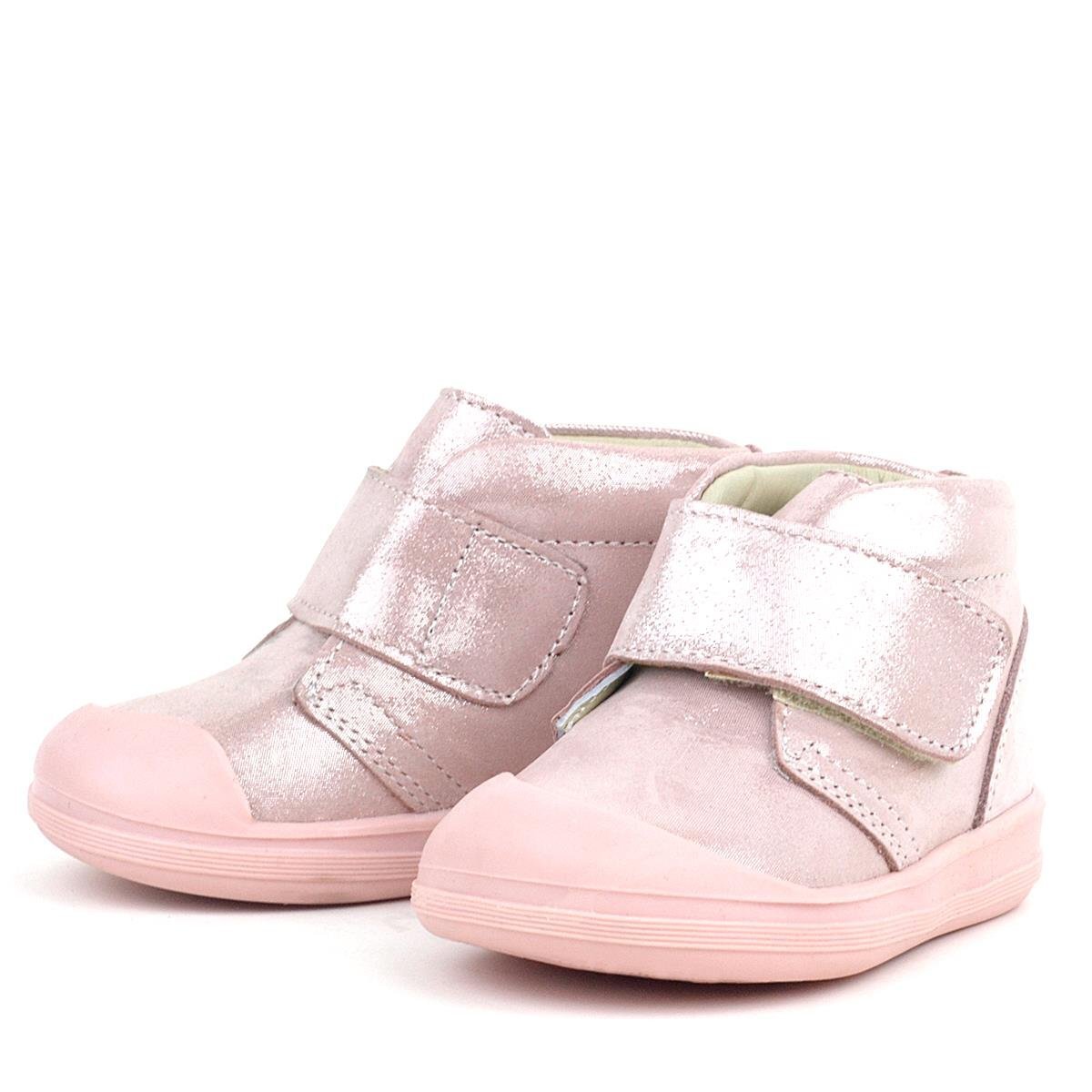 Rakerplus Yoohoo Hakiki Deri Pembe Simli Cırtlı Kız Bebek Bot - 5