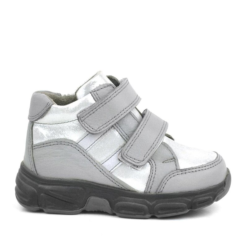 Rakerplus Hakiki Deri Gümüş Simli Cırtlı Kız Bebek Bot Ayakkabı - 2