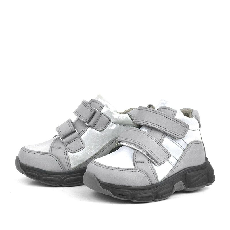 Rakerplus Hakiki Deri Gümüş Simli Cırtlı Kız Bebek Bot Ayakkabı - 4