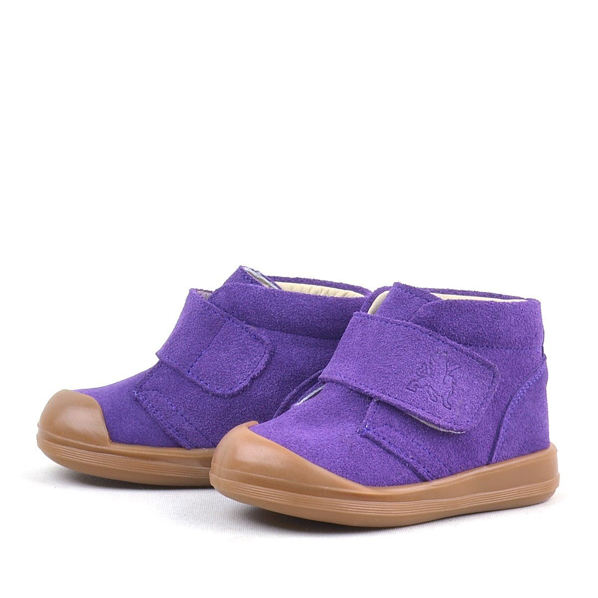 Rakerplus Yoohoo Hakiki Deri Mor Cırtlı Kız Bebek Bot - 6