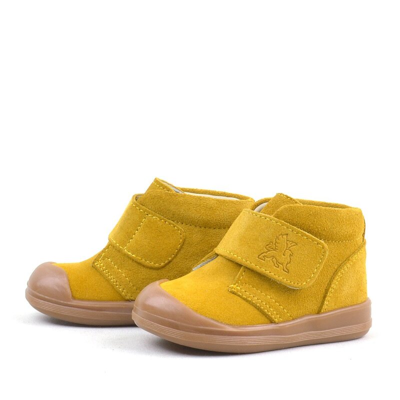 Rakerplus Yoohoo Hakiki Deri Sarı Cırtlı Unisex Bebek Bot - 5