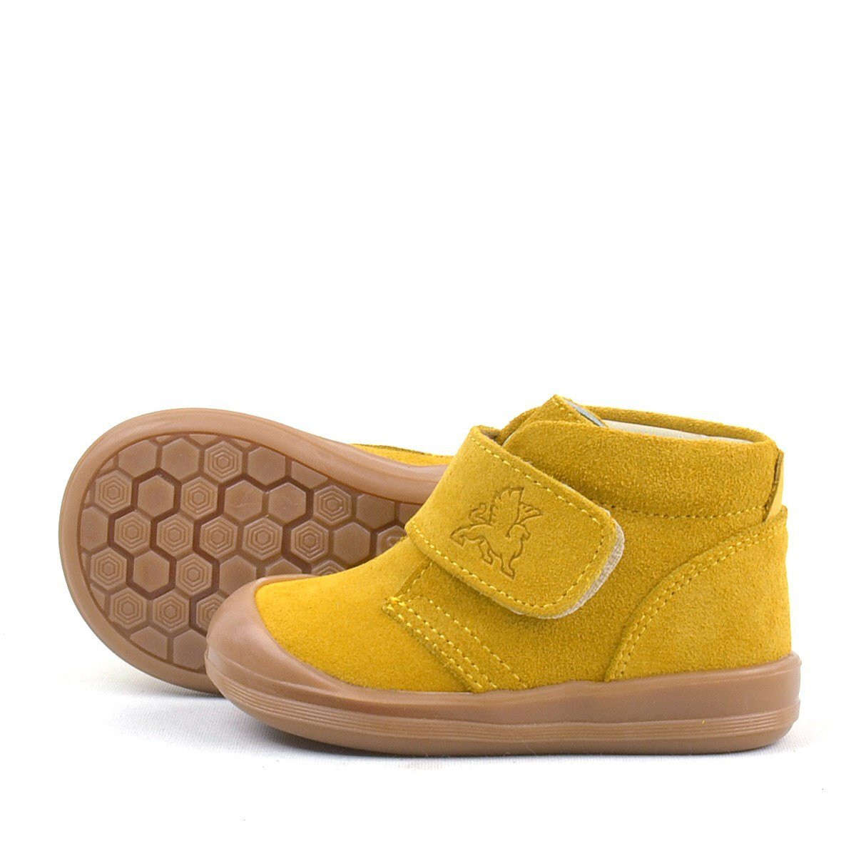 Rakerplus Yoohoo Hakiki Deri Sarı Cırtlı Unisex Bebek Bot - 6