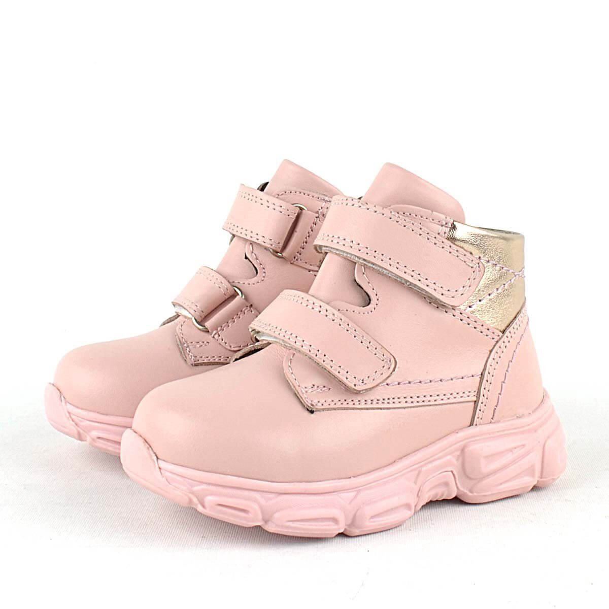 Rakerplus Hakiki Deri Pembe Cırtlı Kız Bebek Bot - 4