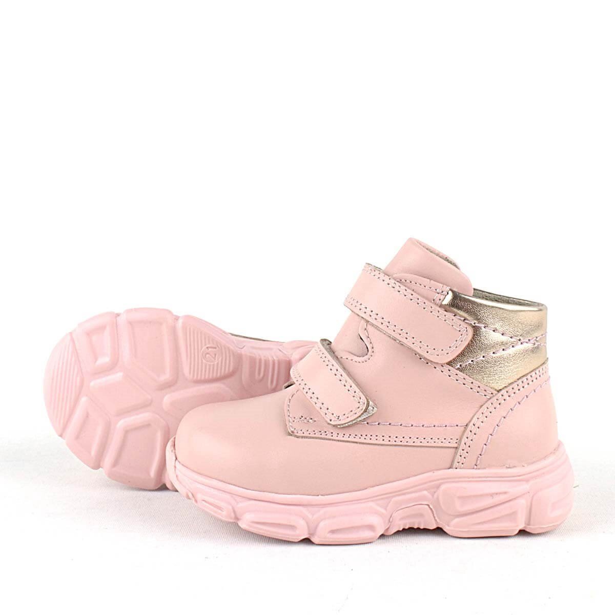 Rakerplus Hakiki Deri Pembe Cırtlı Kız Bebek Bot - 5