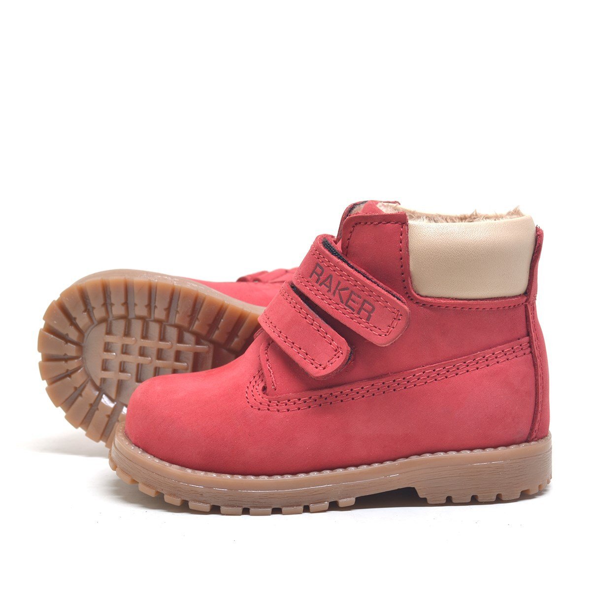 Rakerplus Neson Hakiki Deri Kırmızı Cırtlı Çocuk Bot - 4