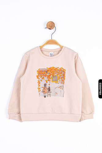 Kız Bebek Kedili Sweatshirt 9-24 Ay 35611 - 1