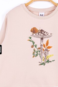 Kız Bebek Mantar Sweatshirt 9-24 Ay 35613 - 2