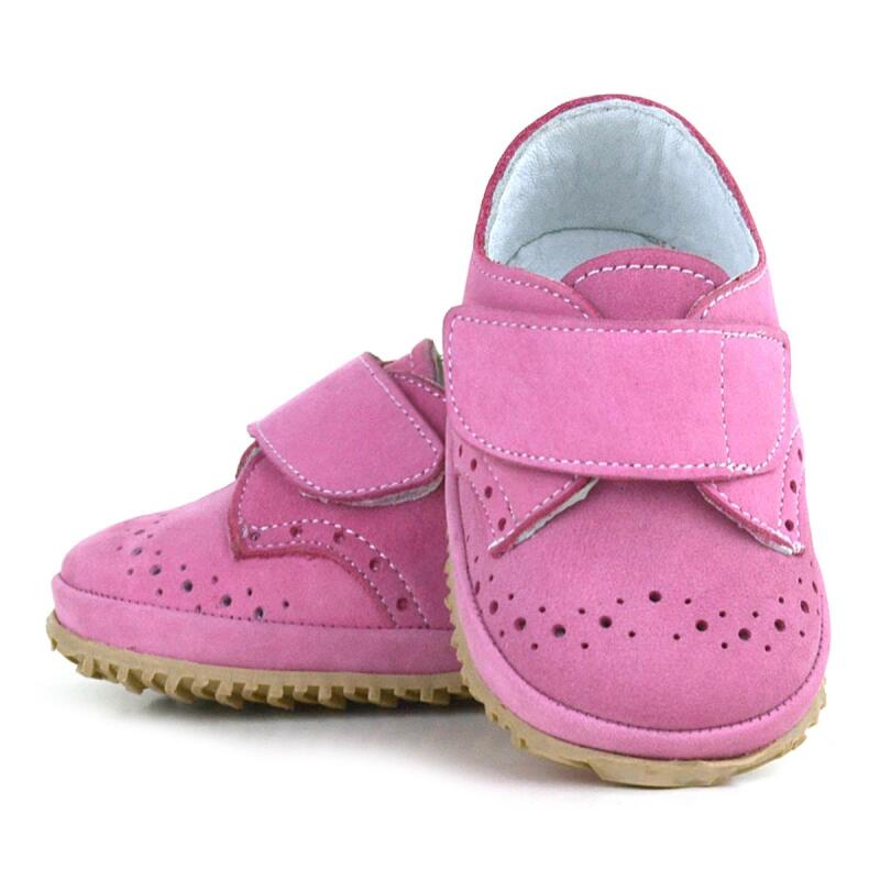 Hakiki Deri Pembe Cırtlı Bebek Patik Ayakkabı - 7