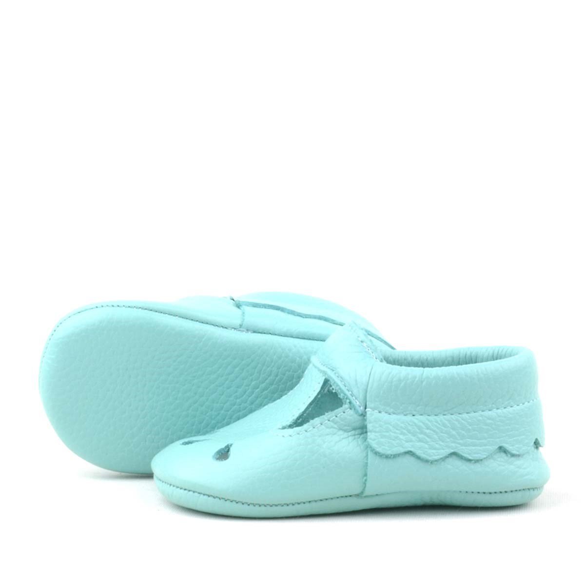 Bubbles Hakiki Deri Yeşil Lastikli Bebek Patik - 6
