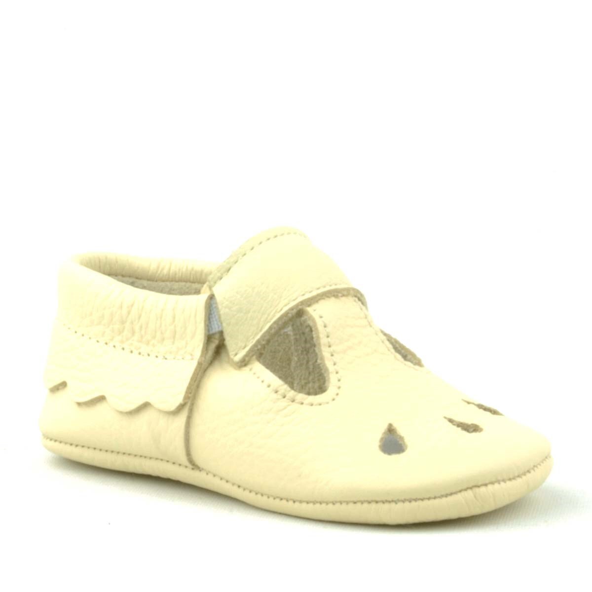 Bubbles Hakiki Deri Bej Lastikli Bebek Patik - 2