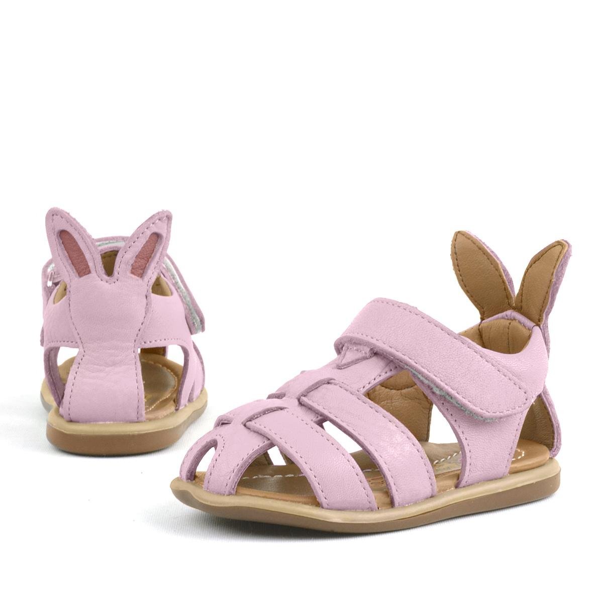 Rakerplus Bunny Hakiki Deri Pembe Cırtlı Bebek Sandalet - 4