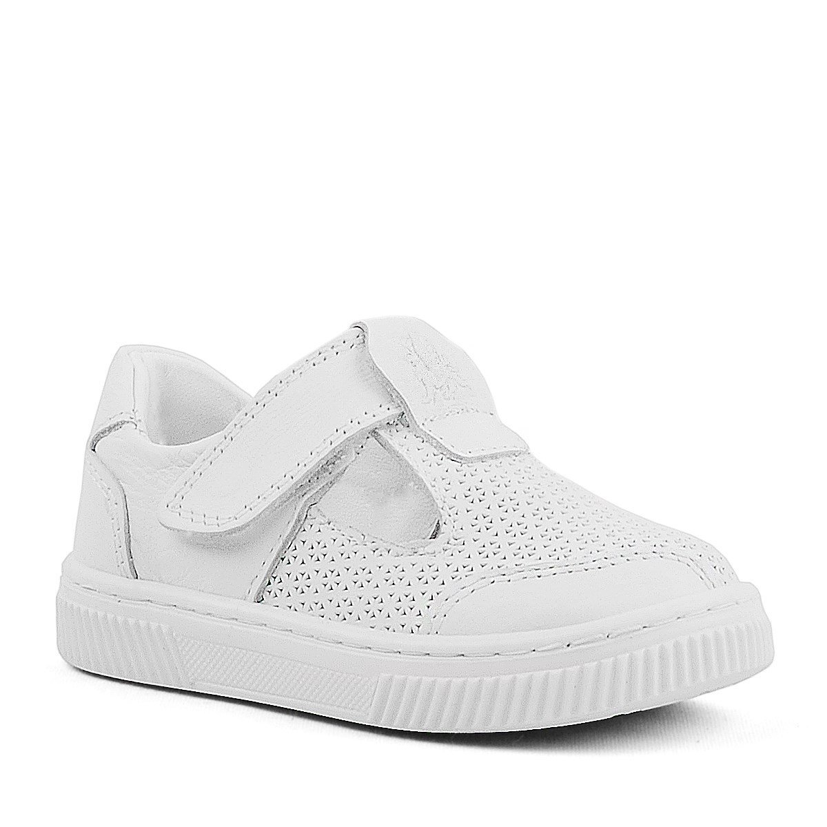 Rakerplus Bheem Hakiki Deri Beyaz Cırtlı Bebek Sneaker Sandalet - 1