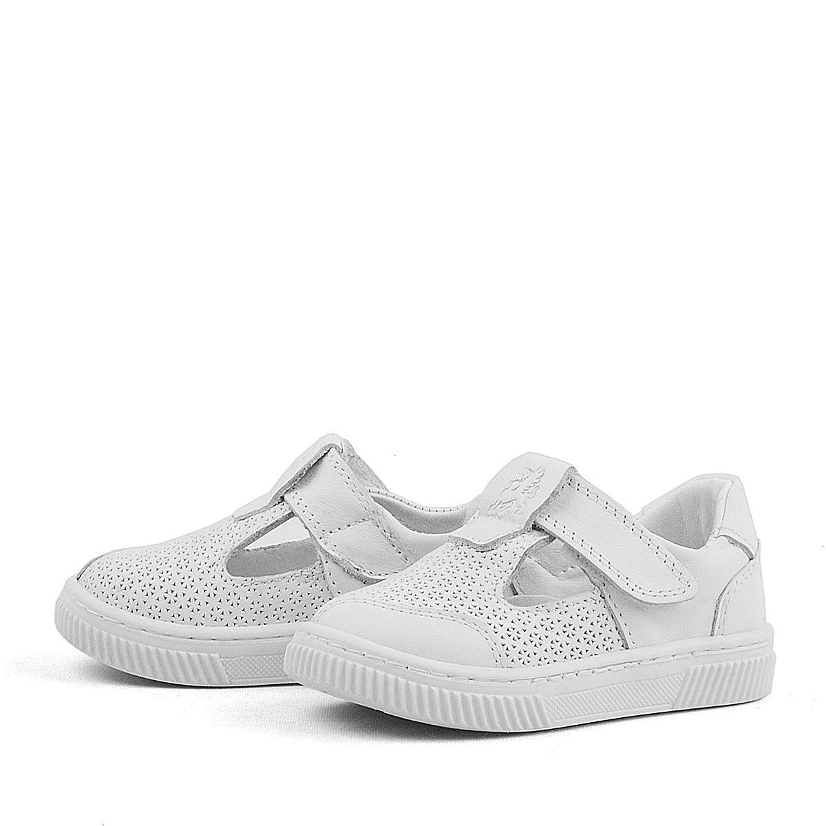 Rakerplus Bheem Hakiki Deri Beyaz Cırtlı Bebek Sneaker Sandalet - 4
