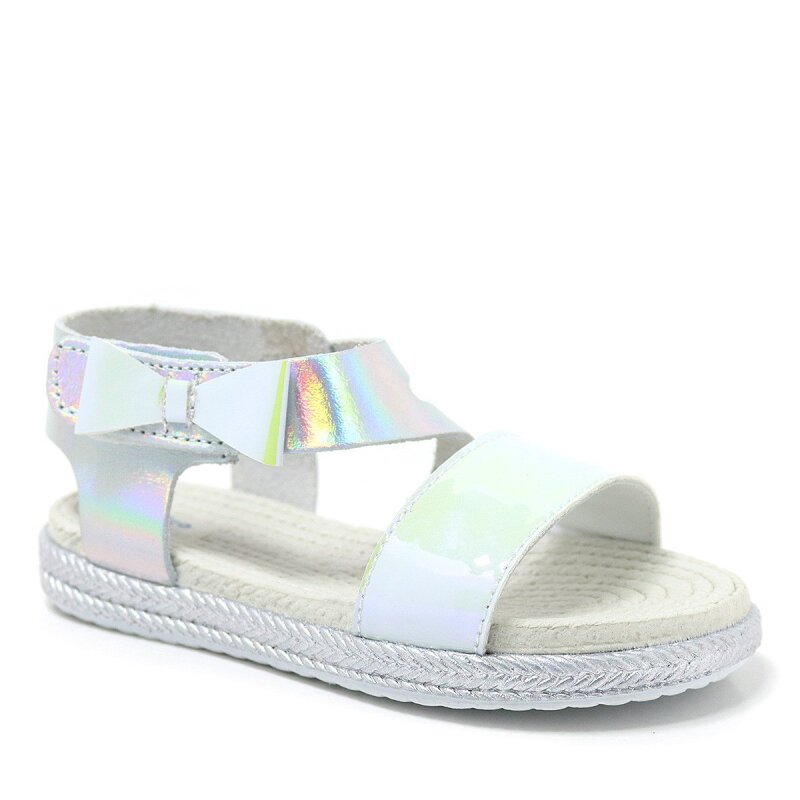 Artico Elenis Hakiki Deri Gümüş Kız Bebek Sandalet - Artico