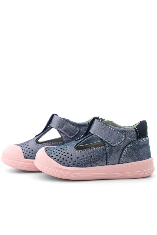 Rakerplus Shaun Hakiki Deri Lacivert Simli Cırtlı Anatomik Bebek Sandalet - 3