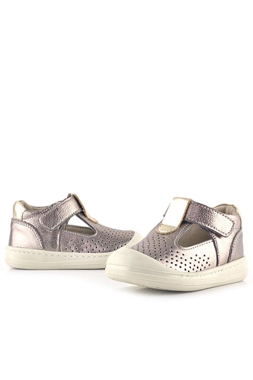 Rakerplus Shaun Hakiki Deri Altın Cırtlı Anatomik Kız Bebek Sandalet - 5