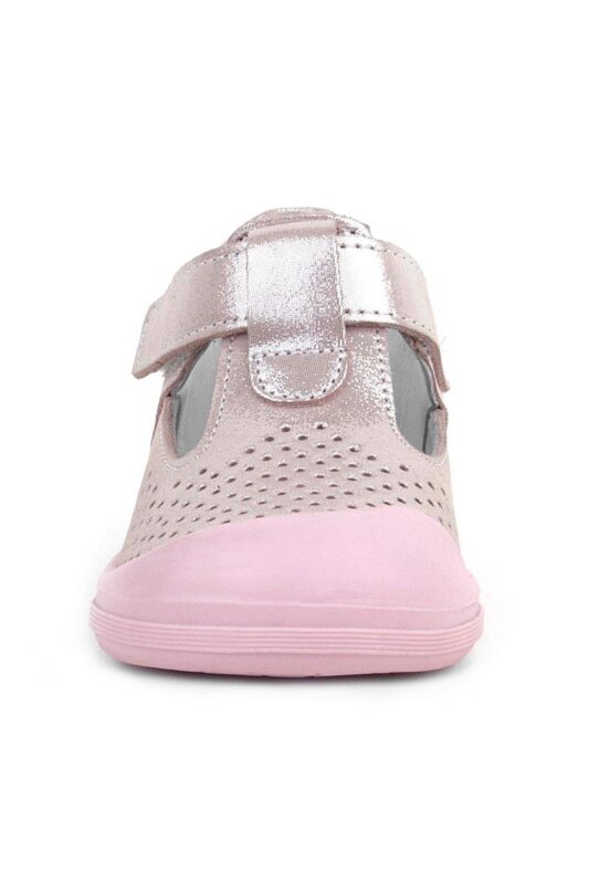 Rakerplus Shaun Hakiki Deri Pembe Simli Cırtlı Anatomik Bebek Sandalet Ayakkabı - 3