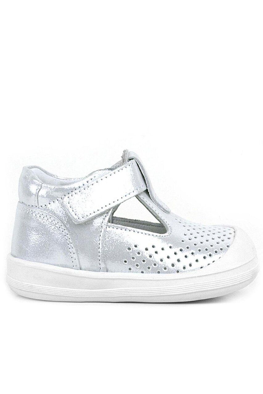 Rakerplus Shaun Hakiki Deri Beyaz Simli Cırtlı Anatomik Bebek Sandalet Ayakkabı - 2