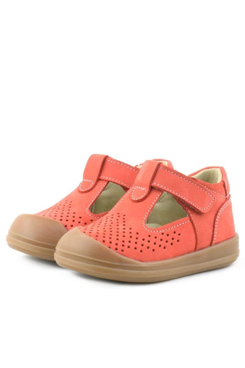 Rakerplus Shaun Hakiki Deri Turuncu Cırtlı Anatomik Bebek Sandalet - 5