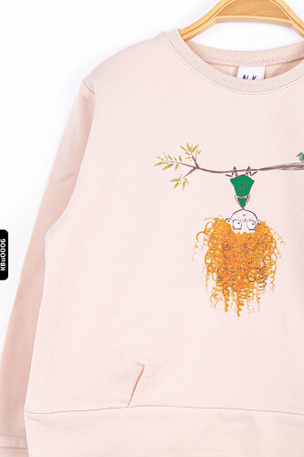 Kız Bebek Sarmaşık Saçlı Sweatshirt 9-24 Ay 35614 - 2