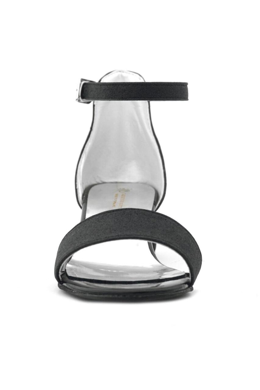 Lilo Simli Siyah Tek Bantlı Kız Çocuk Topuklu Abiye Ayakkabı - 3