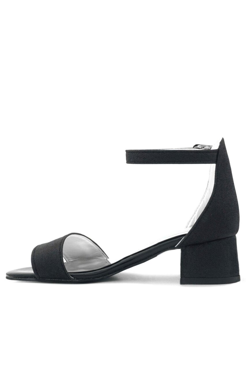 Lilo Simli Siyah Tek Bantlı Kız Çocuk Topuklu Abiye Ayakkabı - 4