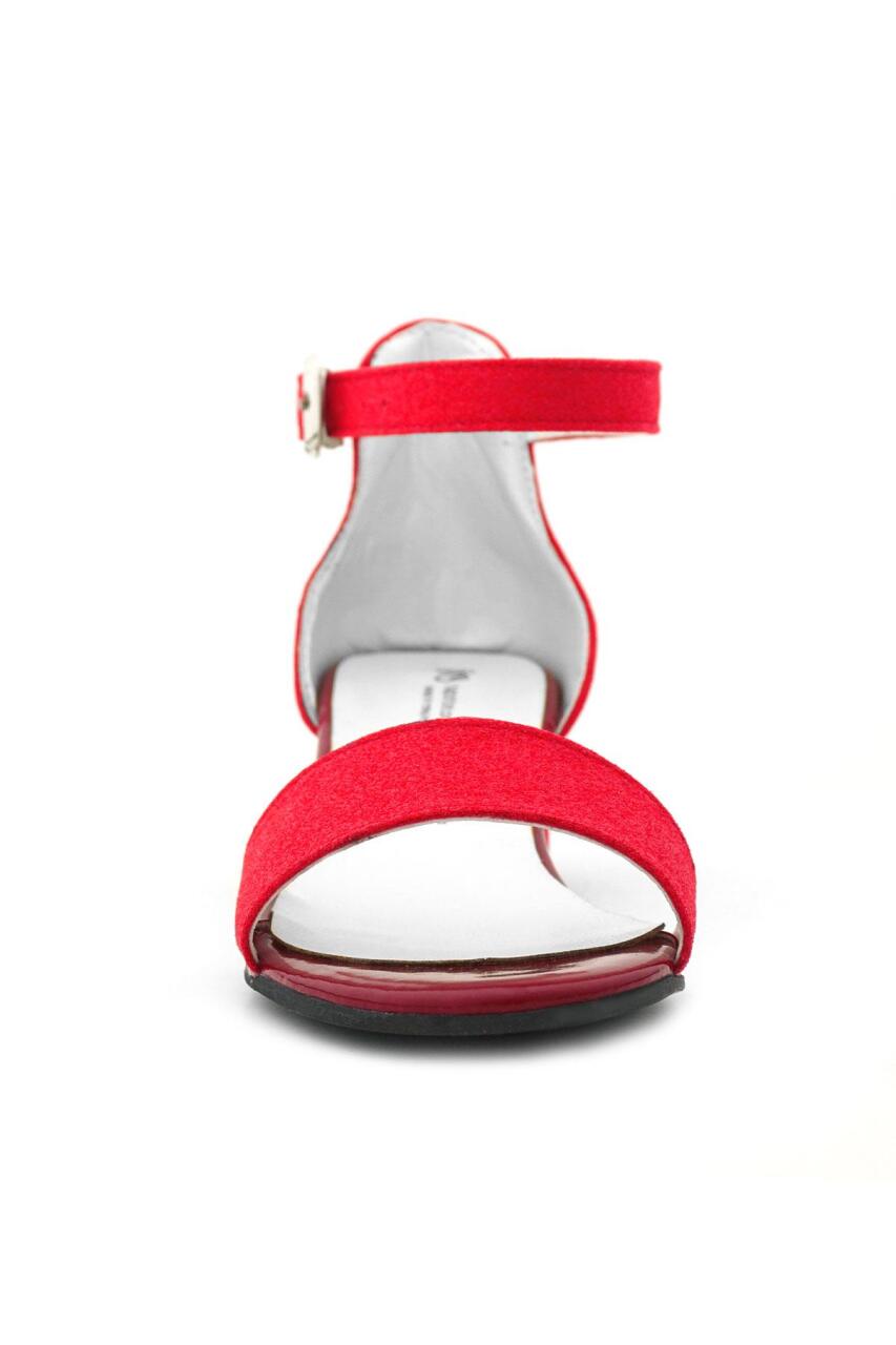 Lilo Simli Kırmızı Tek Bantlı Kız Çocuk Topuklu Abiye Ayakkabı - 3