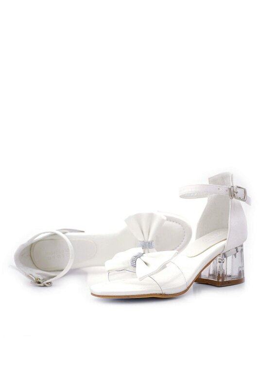 Jessie Sedef Saten Kurdeleli Kız Çocuk Topuklu Ayakkabı - 7