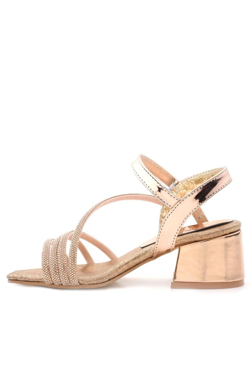 Moana Bakır Taş Detaylı Kız Çocuk Topuklu Abiye Ayakkabı - 3