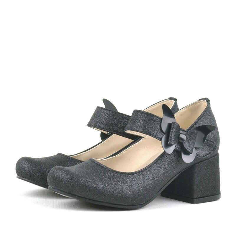 Winx Siyah Işıltılı Kelebekli Kız Çocuk Topuklu Ayakkabı - 5