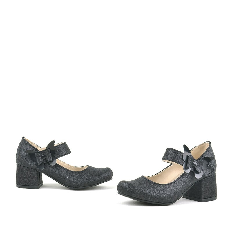 Winx Siyah Işıltılı Kelebekli Kız Çocuk Topuklu Ayakkabı - 6