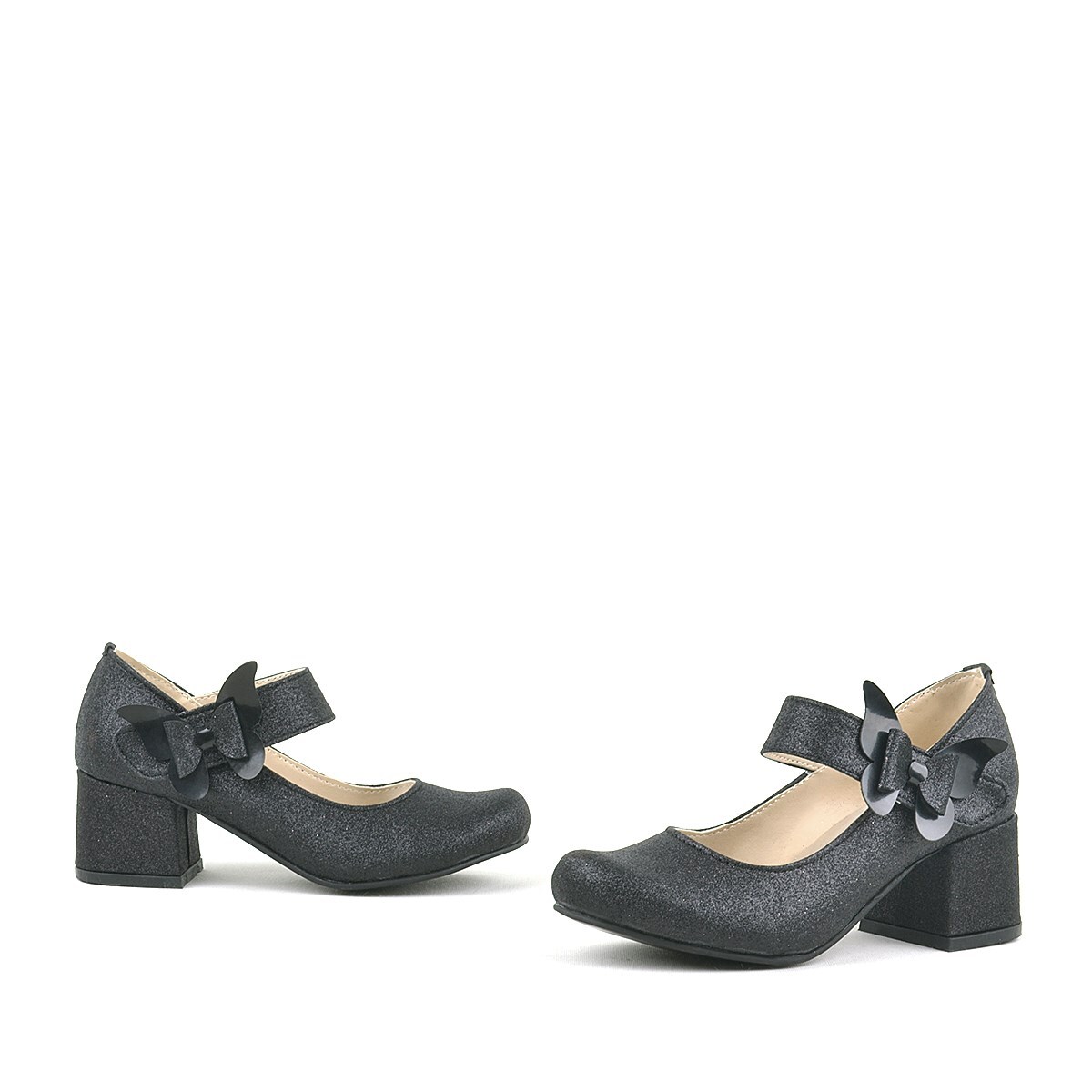 Winx Siyah Işıltılı Kelebekli Kız Çocuk Topuklu Ayakkabı - 6