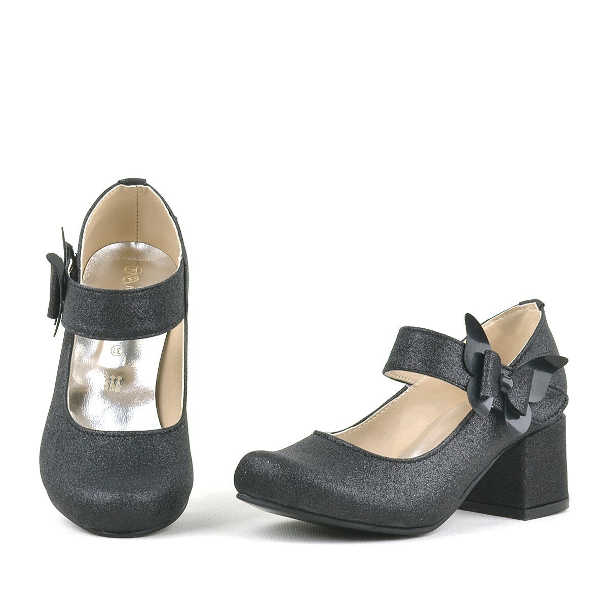 Winx Siyah Işıltılı Kelebekli Kız Çocuk Topuklu Ayakkabı - 7